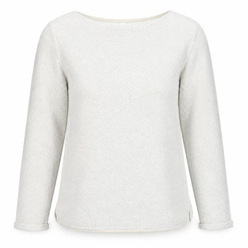 H&M Women White L Knit Jumper Long Sleeve Cotton Blend