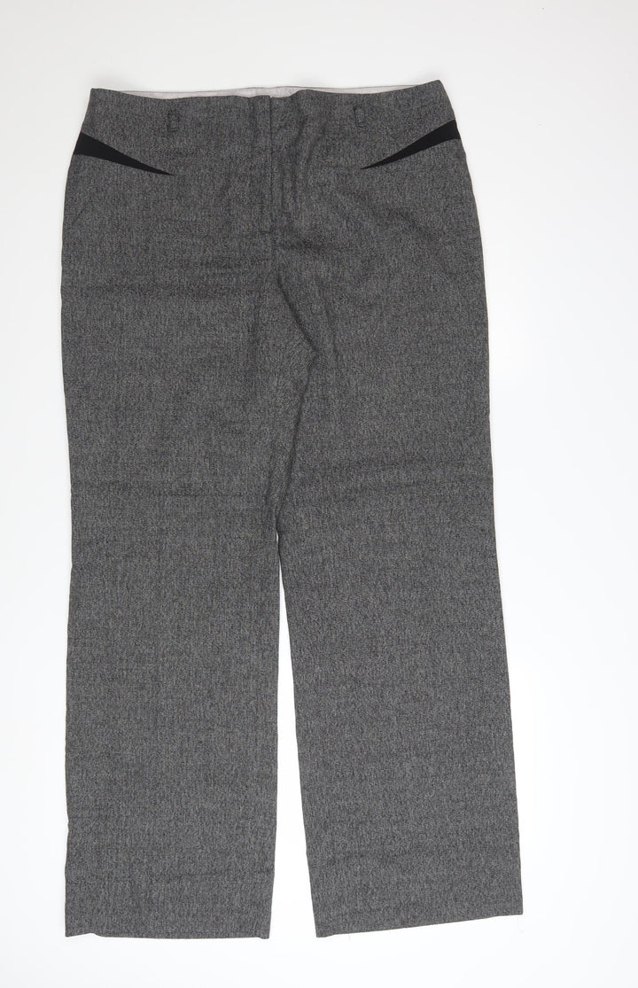 Next Women’s Grey Herringbone Dress Pants Size 16L Straight Leg