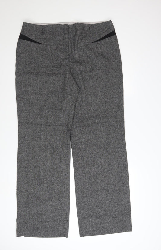 Next Women’s Grey Herringbone Dress Pants Size 16L Straight Leg