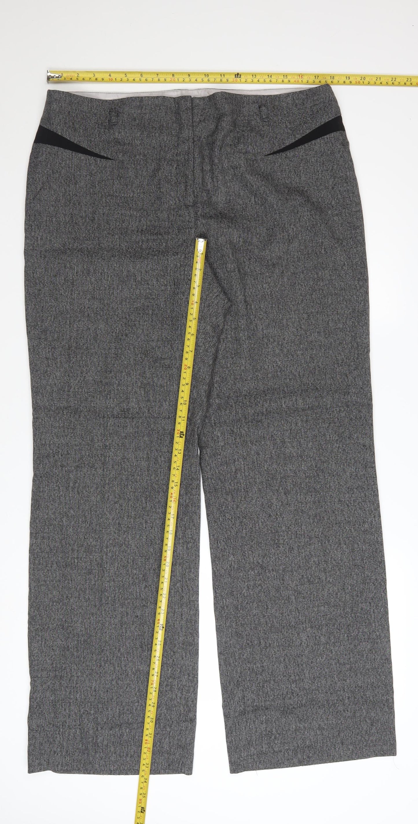 Next Women’s Grey Herringbone Dress Pants Size 16L Straight Leg