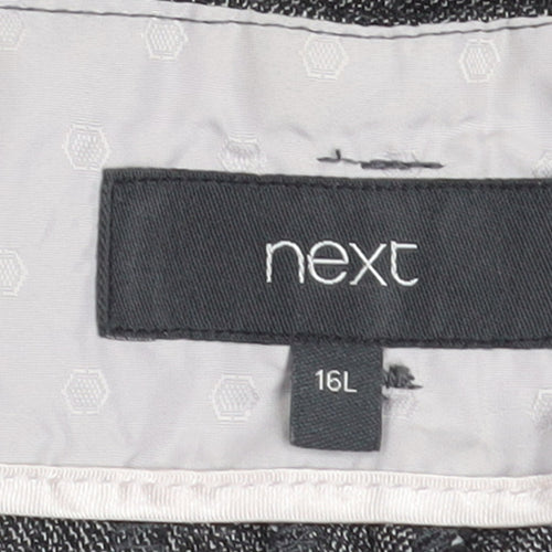 Next Women’s Grey Herringbone Dress Pants Size 16L Straight Leg