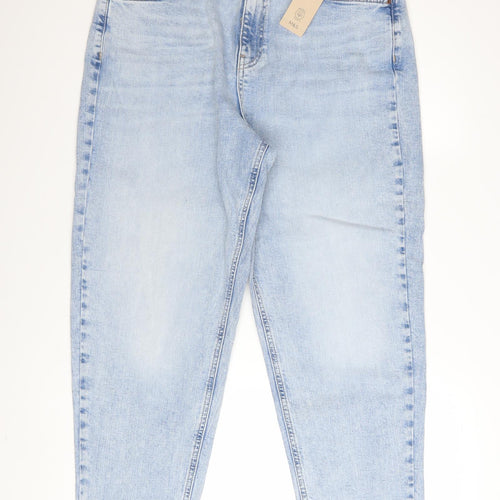 Marks and Spencer Women Blue Size 16 High Rise Mom Jeans