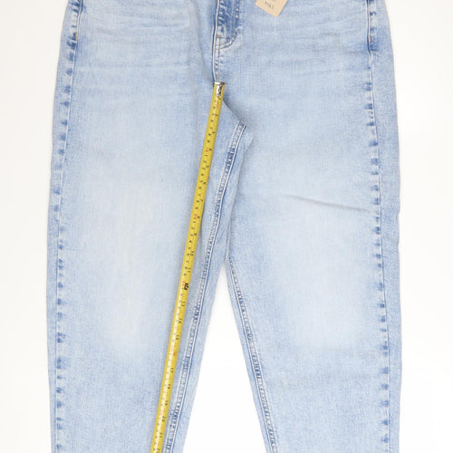 Marks and Spencer Women Blue Size 16 High Rise Mom Jeans