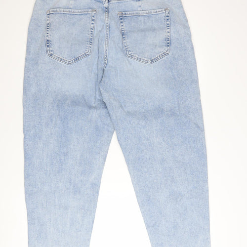 Marks and Spencer Women Blue Size 16 High Rise Mom Jeans