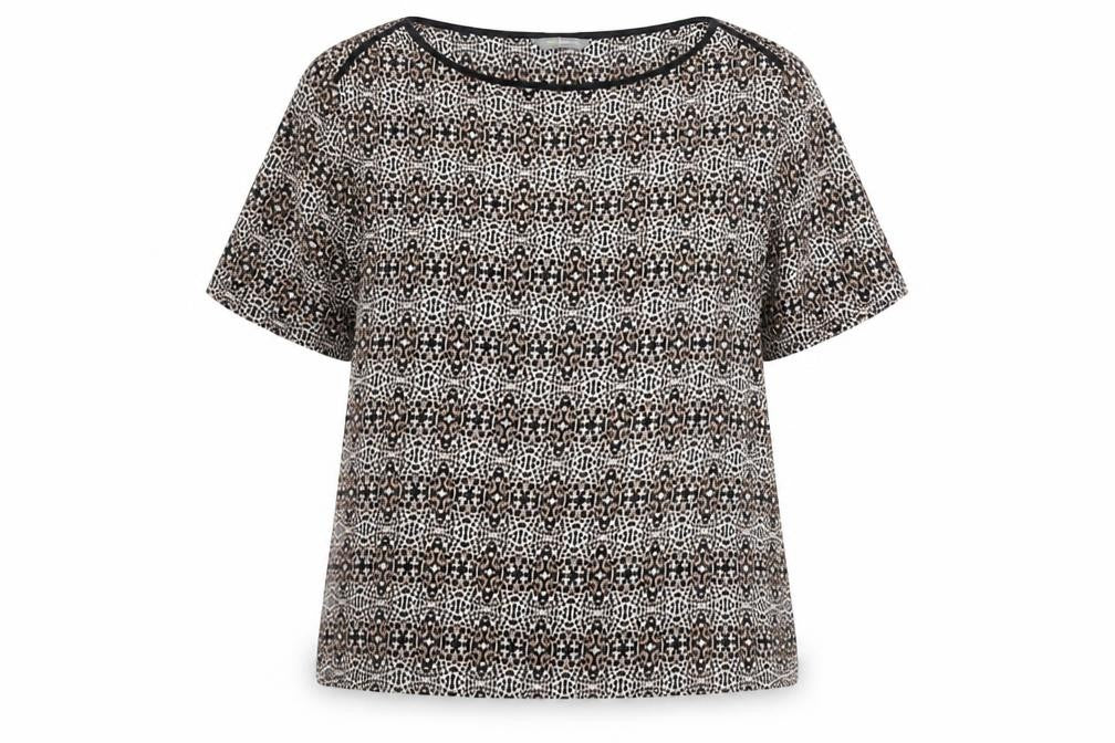 Marks and Spencer Women Brown Geometric Petite Blouse UK 16