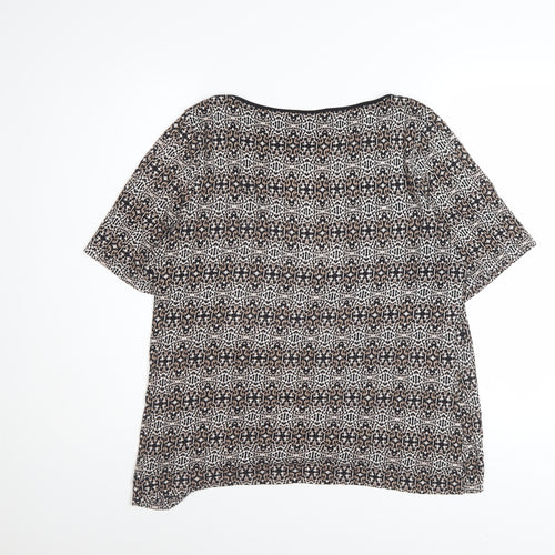 Marks and Spencer Women Brown Geometric Petite Blouse UK 16