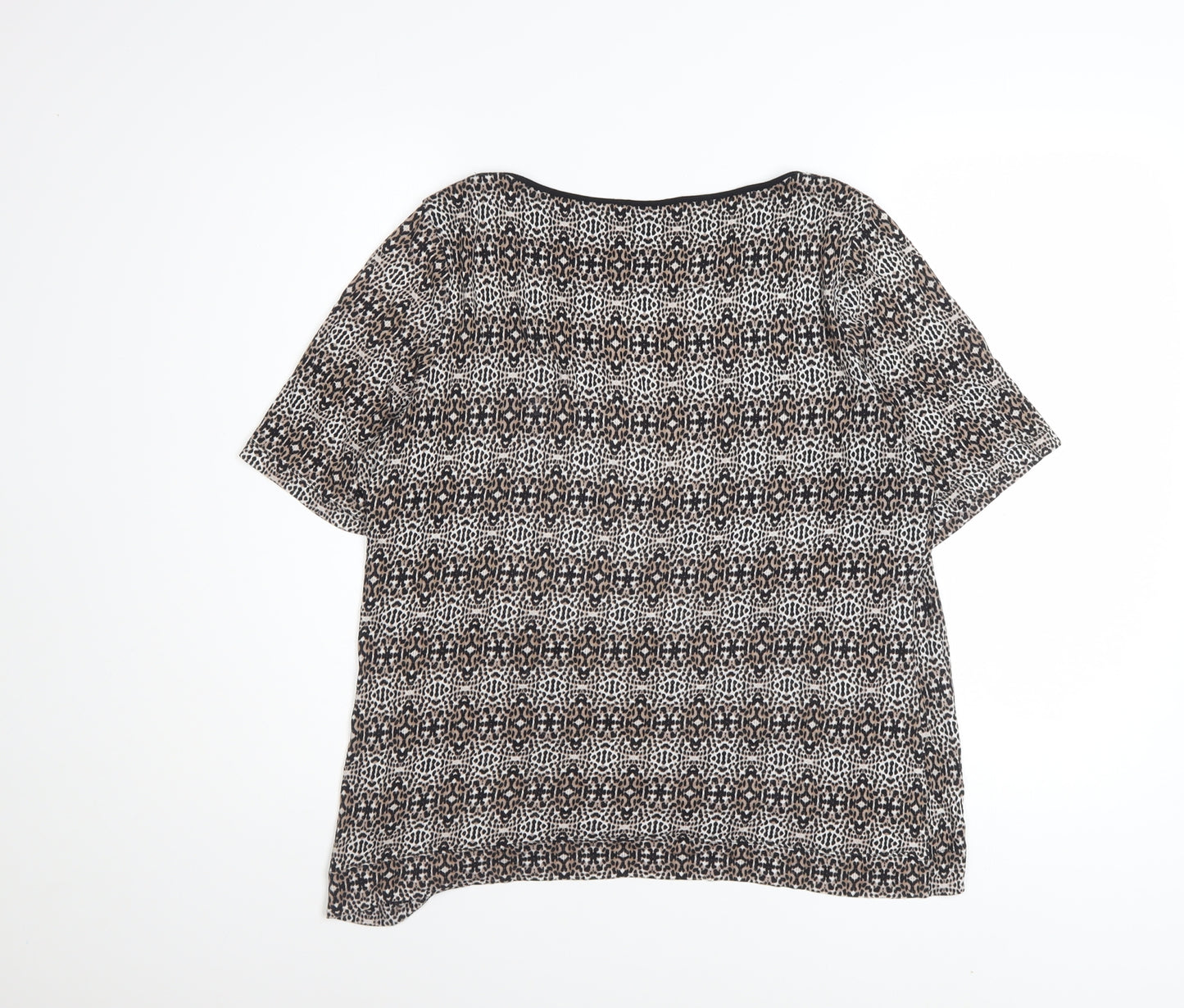 Marks and Spencer Women Brown Geometric Petite Blouse UK 16