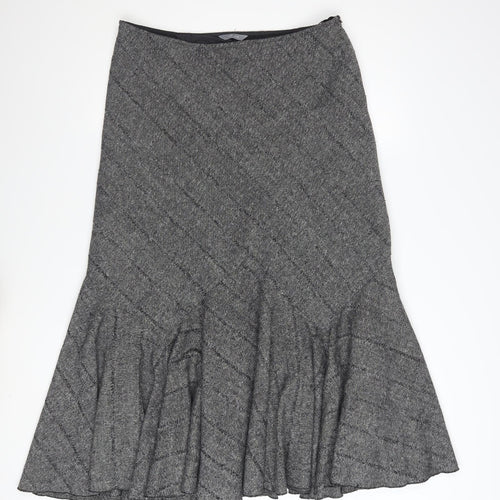 Marks & Spencer Per Una Women’s Grey Wool Blend Trumpet Skirt Size 14
