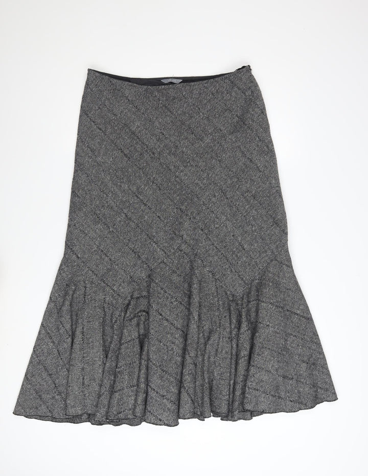 Marks & Spencer Per Una Women’s Grey Wool Blend Trumpet Skirt Size 14