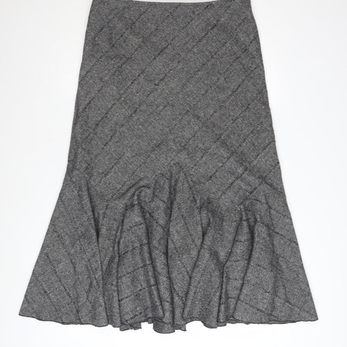 Marks & Spencer Per Una Women’s Grey Wool Blend Trumpet Skirt Size 14
