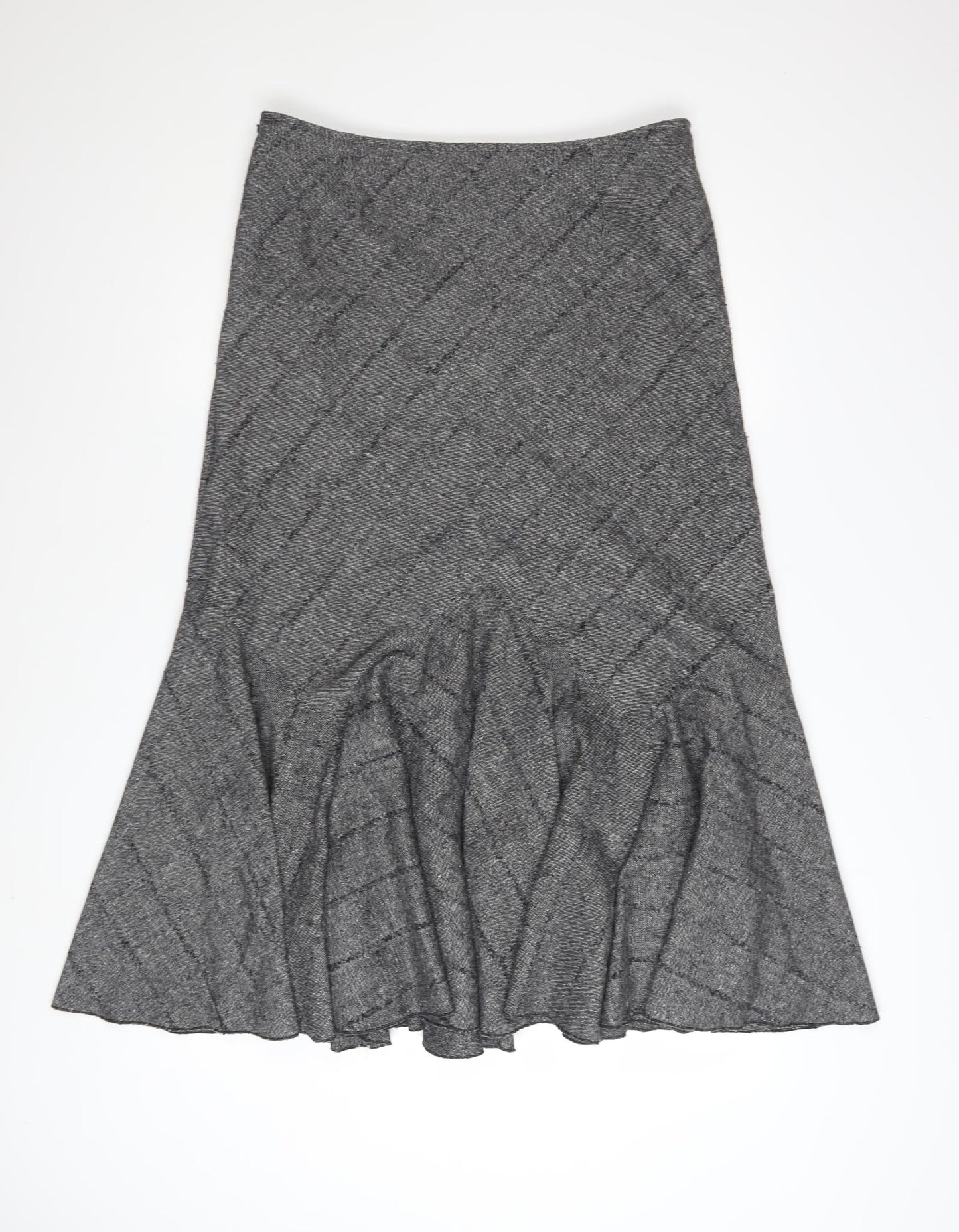 Marks & Spencer Per Una Women’s Grey Wool Blend Trumpet Skirt Size 14