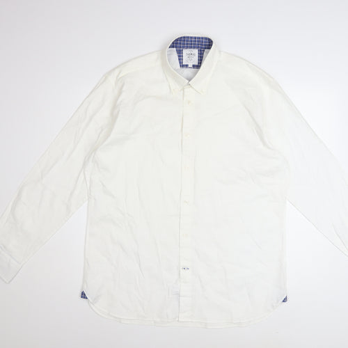 T.M. Lewin Thomas Mayes Men's White Cotton Long Sleeve Dress Shirt L