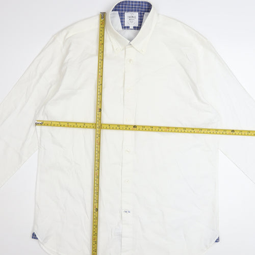 T.M. Lewin Thomas Mayes Men's White Cotton Long Sleeve Dress Shirt L