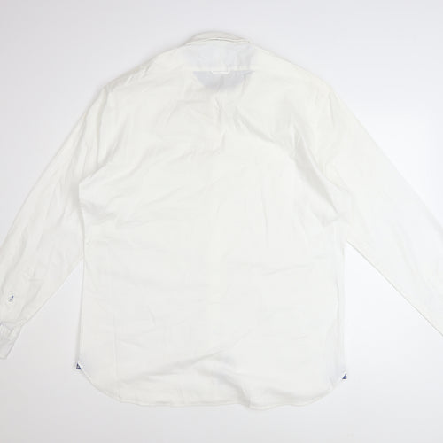 T.M. Lewin Thomas Mayes Men's White Cotton Long Sleeve Dress Shirt L