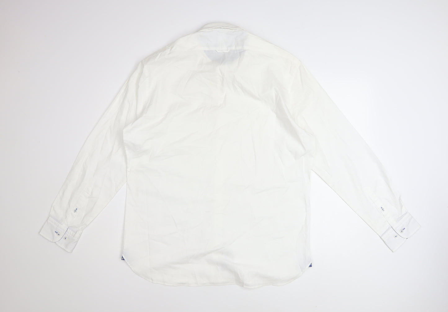 T.M. Lewin Thomas Mayes Men's White Cotton Long Sleeve Dress Shirt L