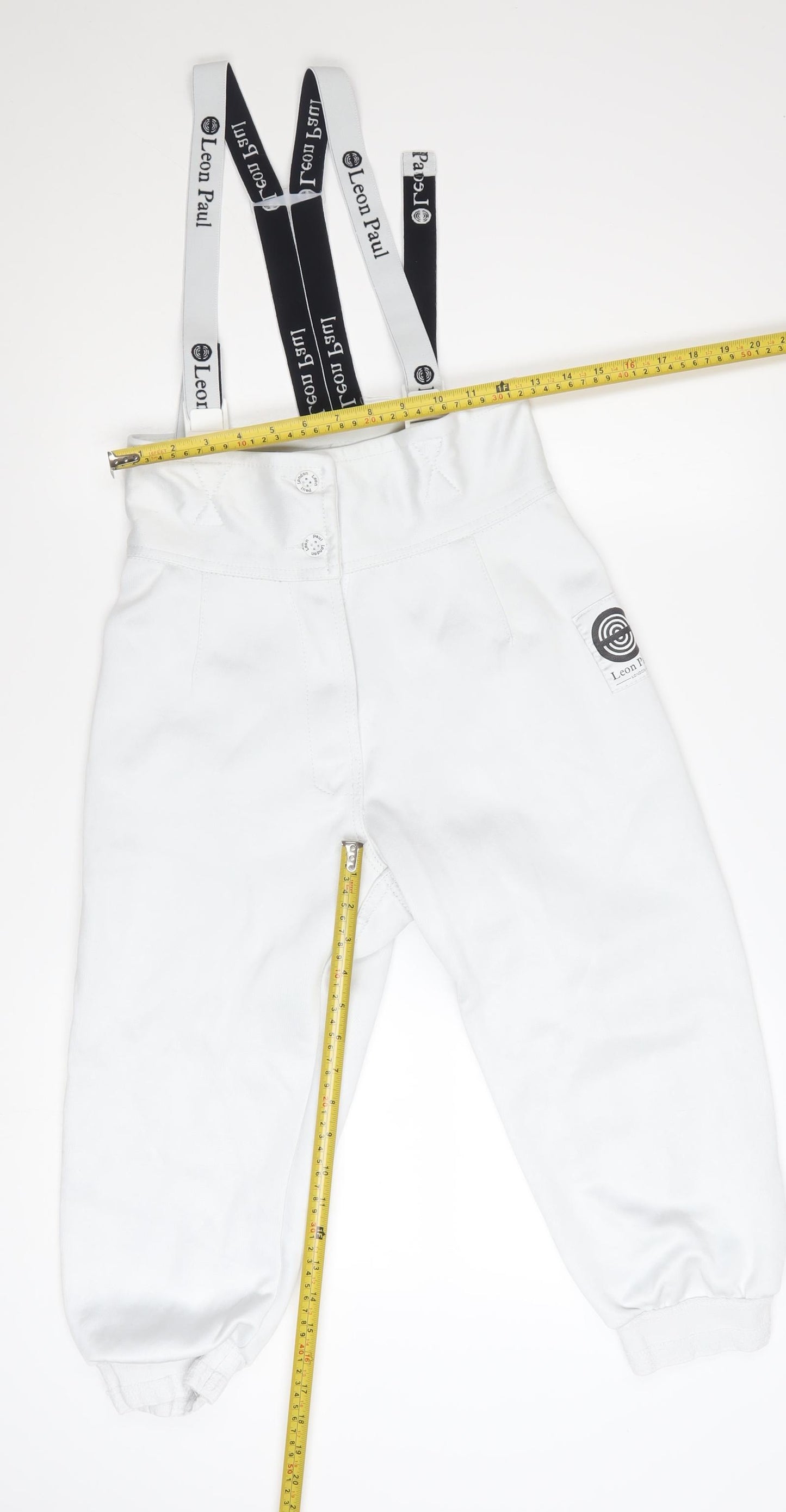 Leon Paul Men's White Fencing Trousers 28 Waist with Braces
