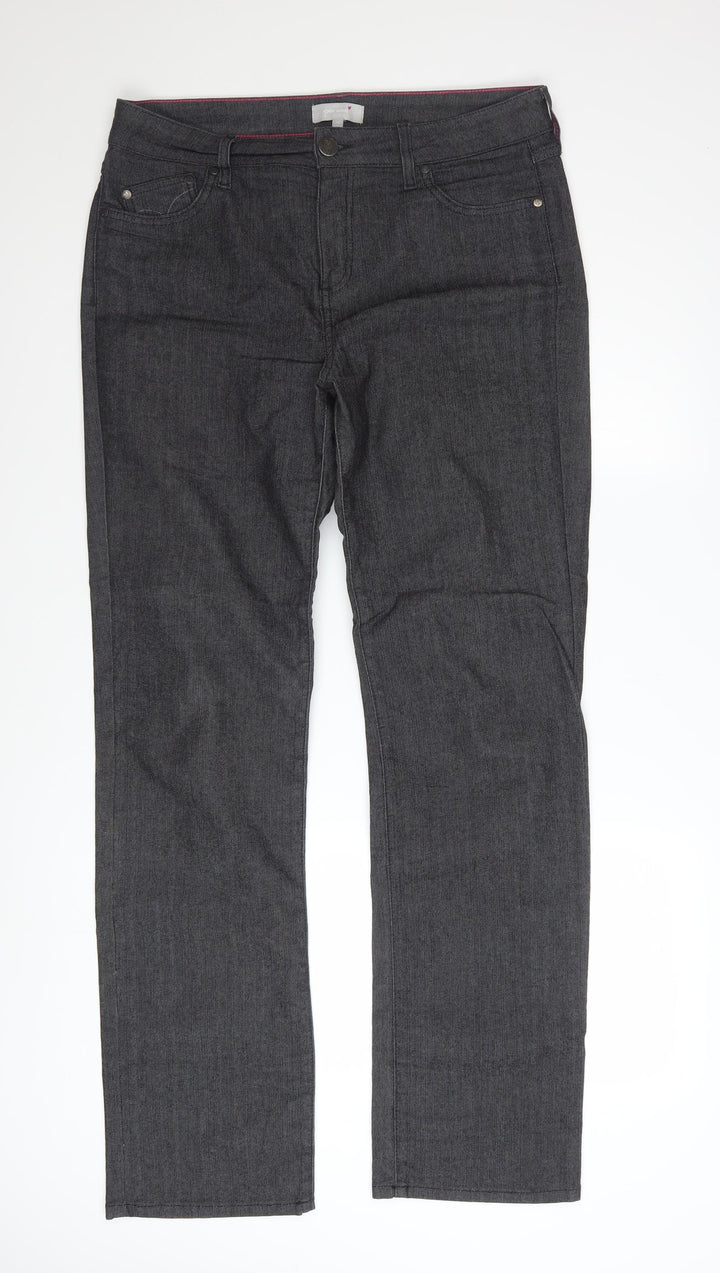 Marks and Spencer Per Una Women's Grey Straight Leg Jeans Size 14 L