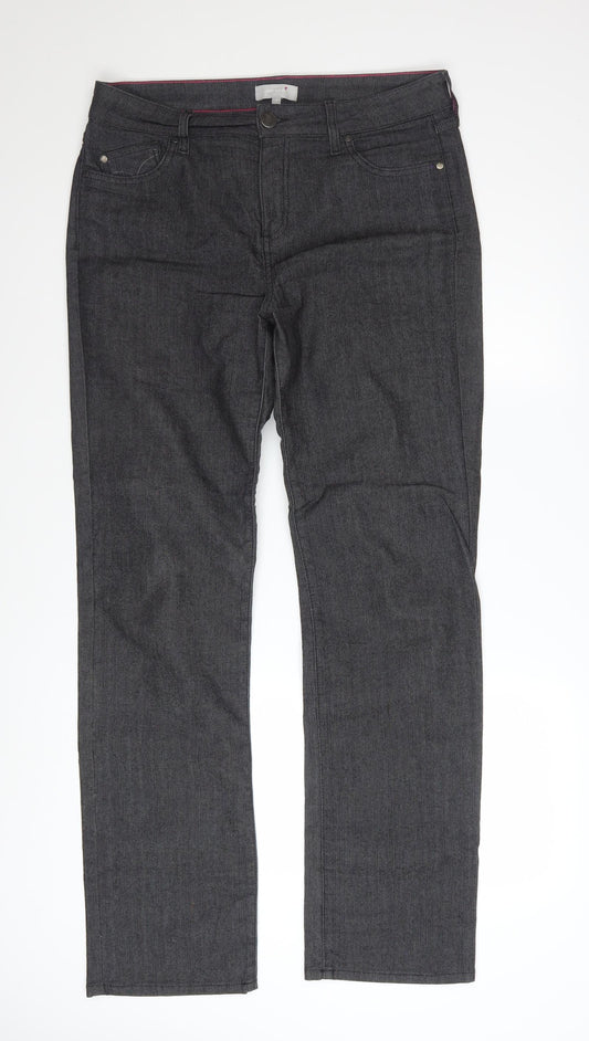 Marks and Spencer Per Una Women's Grey Straight Leg Jeans Size 14 L
