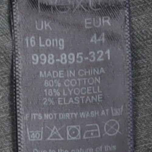 Next Women’s Grey Biker Skinny Jeans Size 16 Long Stretch Denim