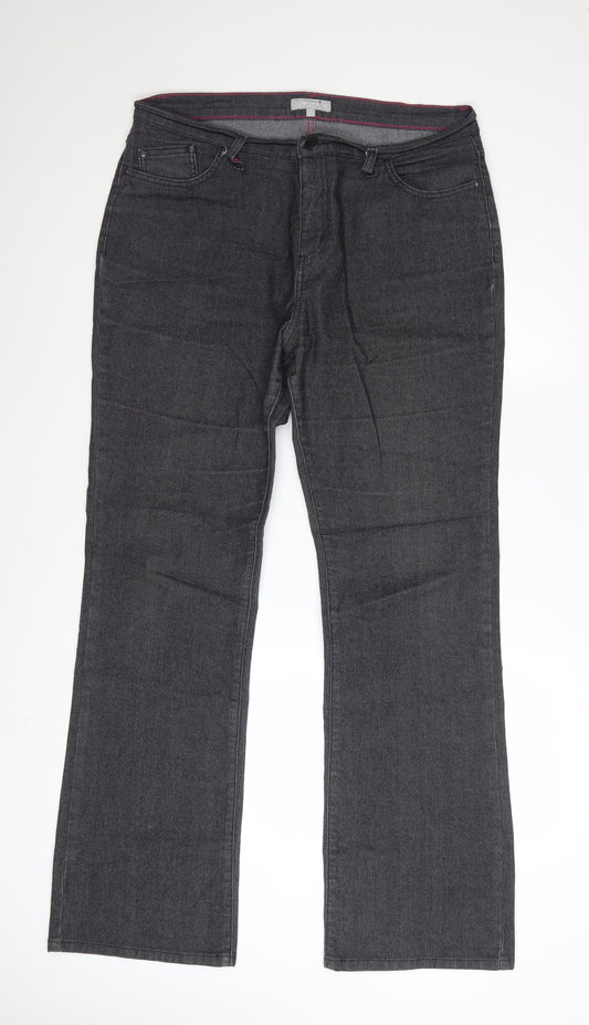 Marks and Spencer Per Una Women’s Grey Bootcut Jeans Size 16 Long
