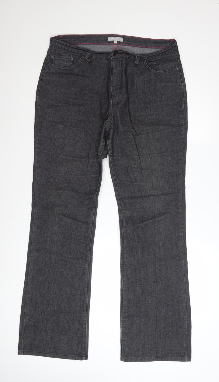 Marks and Spencer Per Una Women’s Grey Bootcut Jeans Size 16 Long
