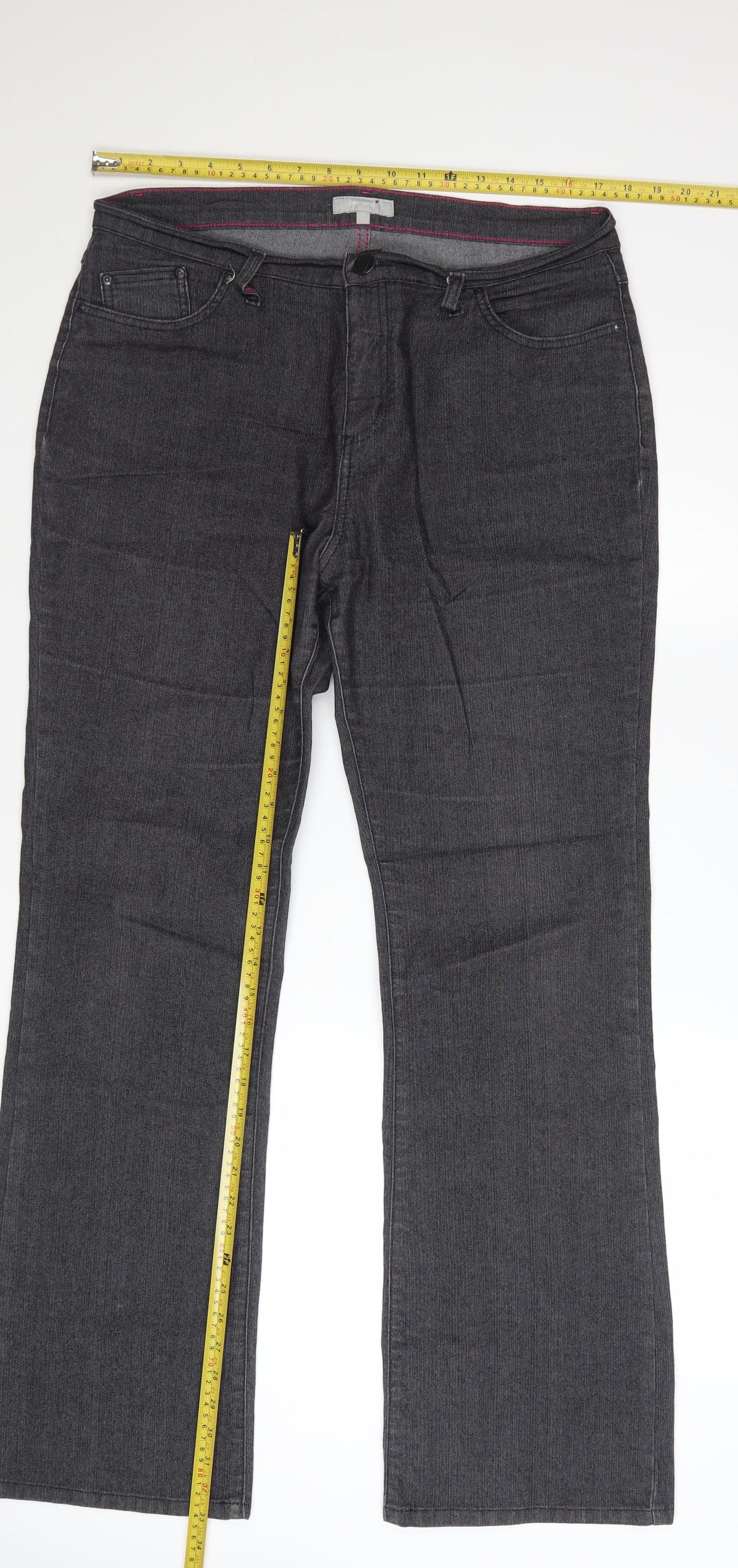 Marks and Spencer Per Una Women’s Grey Bootcut Jeans Size 16 Long