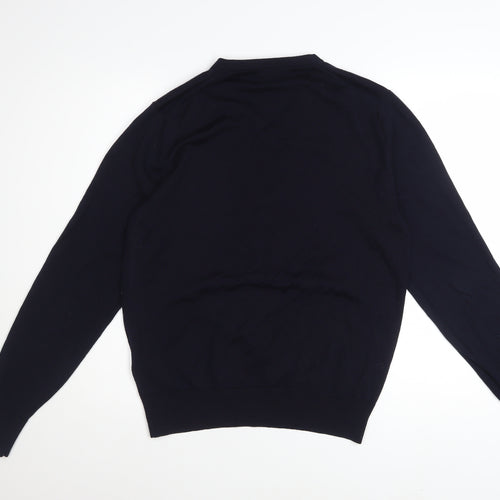 UNIQLO Men’s Black Wool V-Neck Jumper Size S Regular Fit