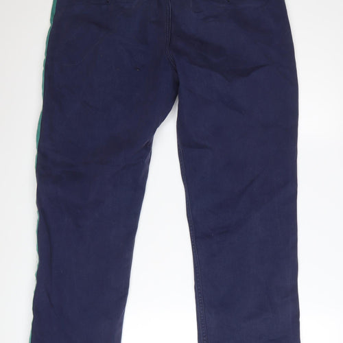 Levi's Men Navy Blue Chino Trousers W32 L32 Cotton Blend Side Stripe