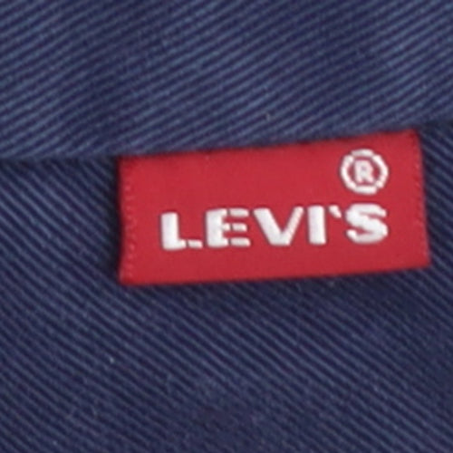 Levi's Men Navy Blue Chino Trousers W32 L32 Cotton Blend Side Stripe