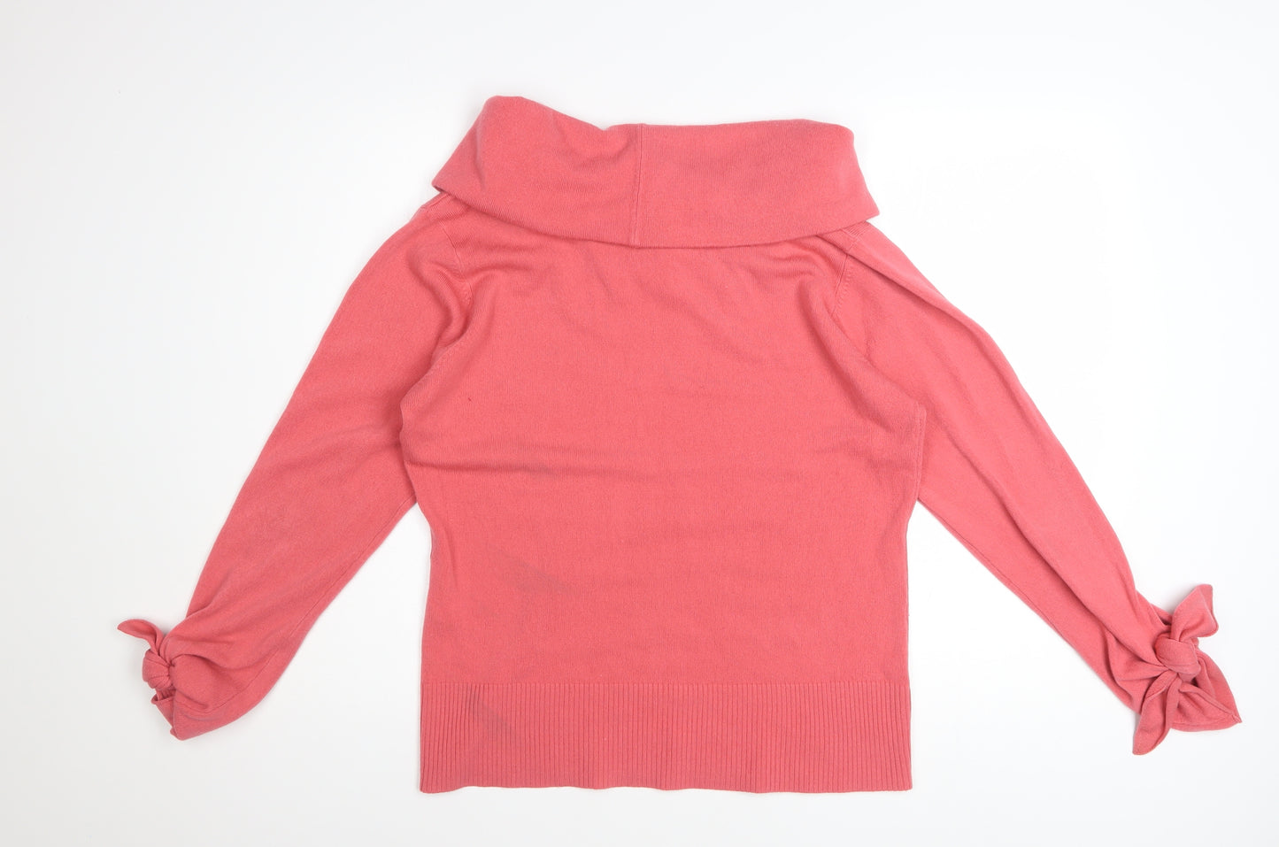 Wallis Women Pink Cowl Neck Long Sleeve Acrylic Jumper Size 16