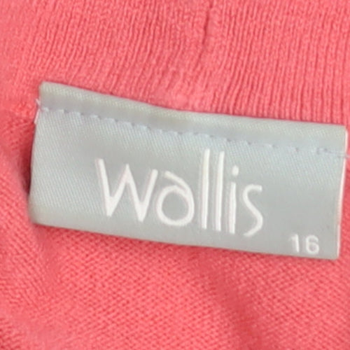 Wallis Women Pink Cowl Neck Long Sleeve Acrylic Jumper Size 16
