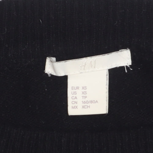 H&M Women's Black XS Sequin Dog Pullover Jumper
