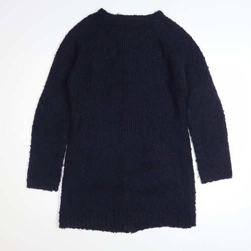Dorothy Perkins Women Blue Size 10 Full Zip Chunky Knit Cardigan