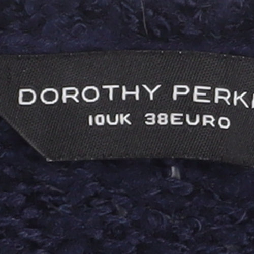 Dorothy Perkins Women Blue Size 10 Full Zip Chunky Knit Cardigan