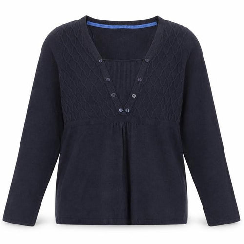 Marks and Spencer Per Una Women's Black Size 16 V-Neck Henley Jumper