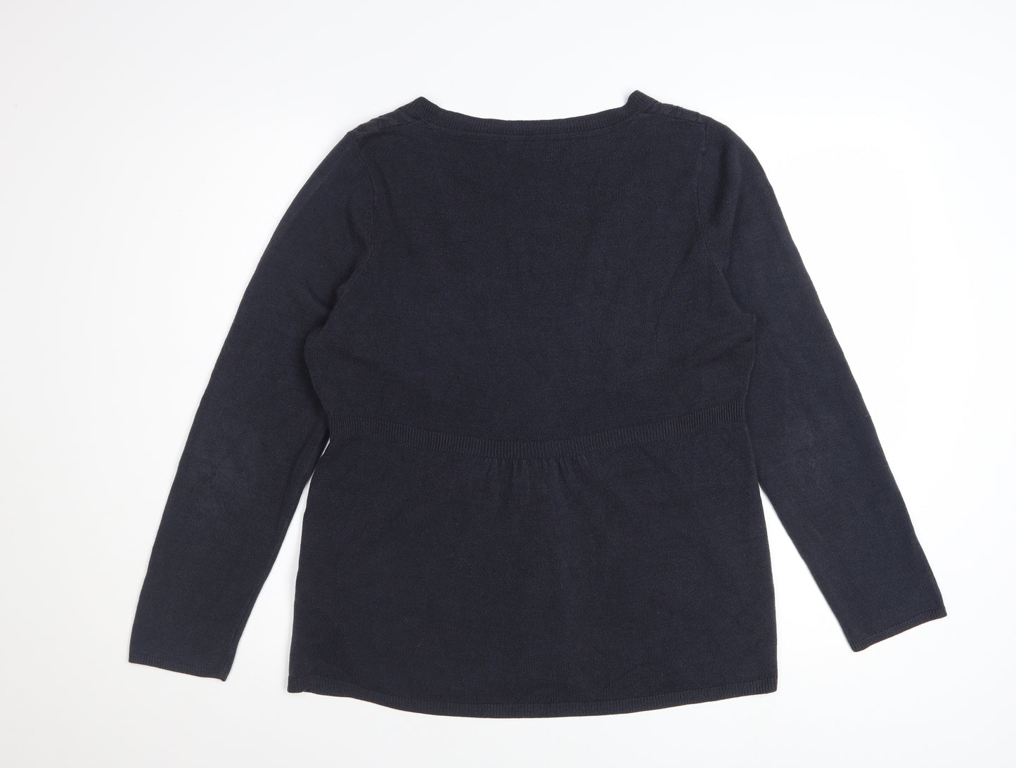 Marks and Spencer Per Una Women's Black Size 16 V-Neck Henley Jumper