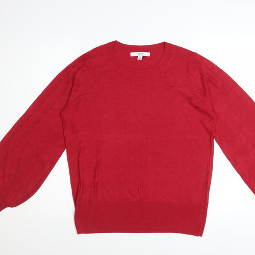 Next Women Red Crew Neck Knit Pullover Jumper Size 14