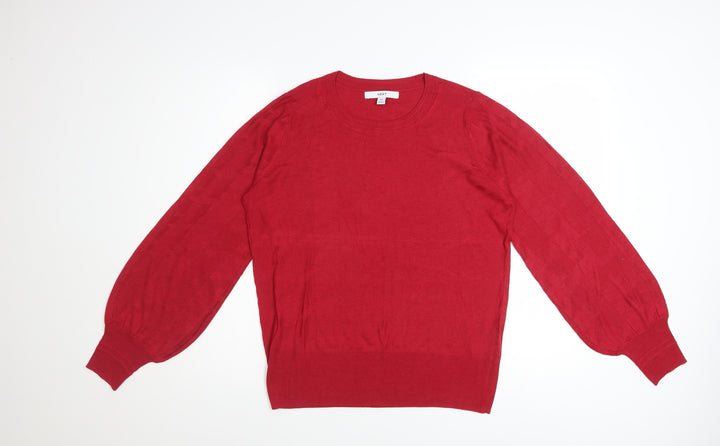 Next Women Red Crew Neck Knit Pullover Jumper Size 14