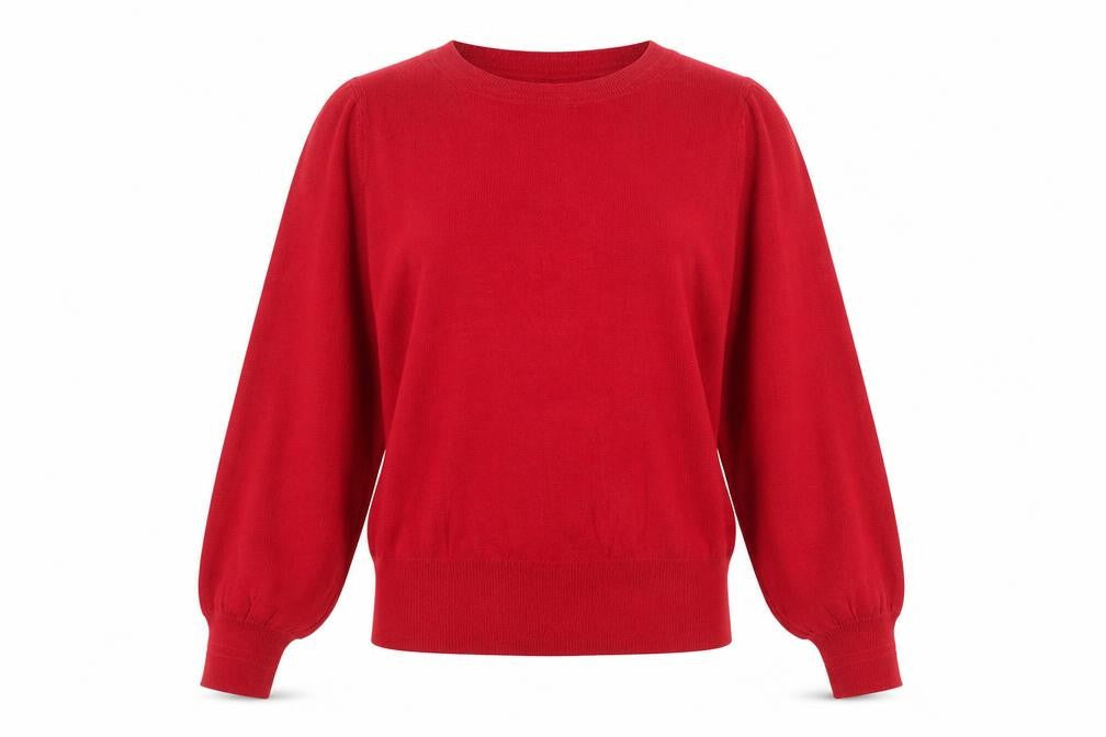 Front view of Next Women Red Crew Neck Knit jumper, size 14