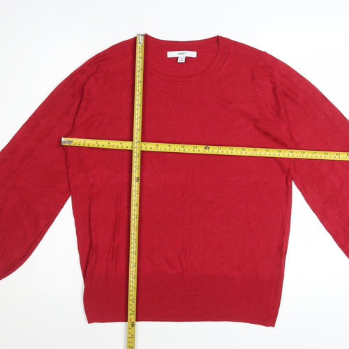 Next Women Red Crew Neck Knit Pullover Jumper Size 14