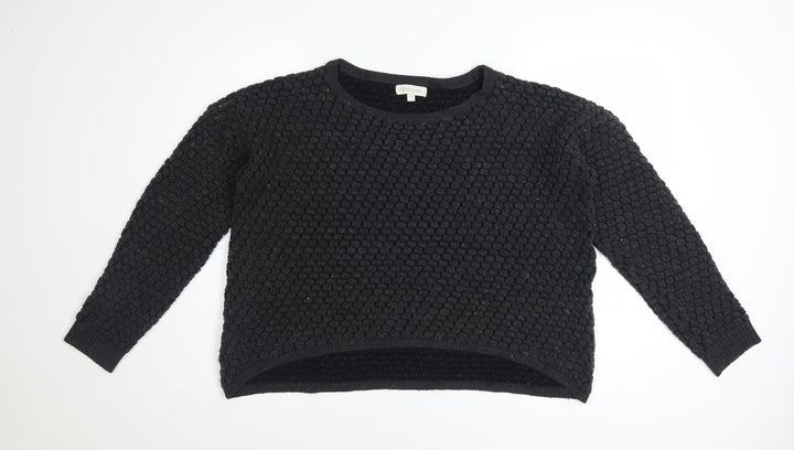 Monsoon Womens Black Medium Textured Knit Jumper