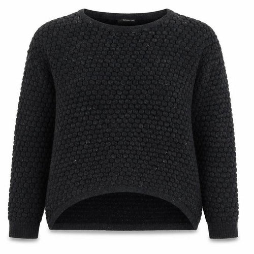 Monsoon Womens Black Medium Textured Knit Jumper