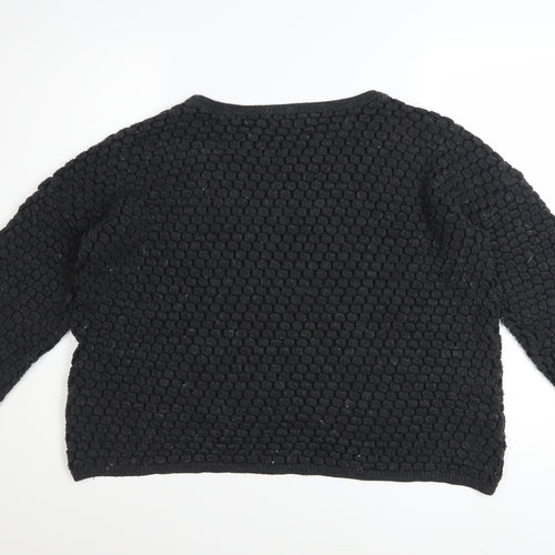 Monsoon Womens Black Medium Textured Knit Jumper
