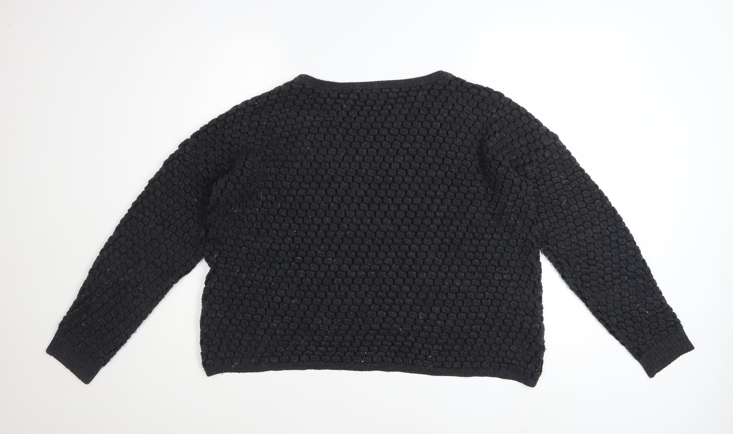 Monsoon Womens Black Medium Textured Knit Jumper