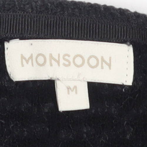 Monsoon Womens Black Medium Textured Knit Jumper