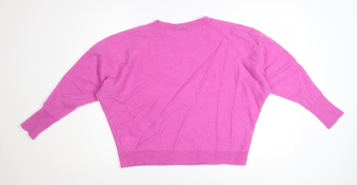 Phase Eight Women’s Pink Cashmere Relaxed Pullover Jumper L