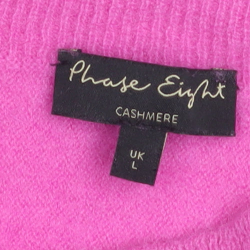 Phase Eight Women’s Pink Cashmere Relaxed Pullover Jumper L