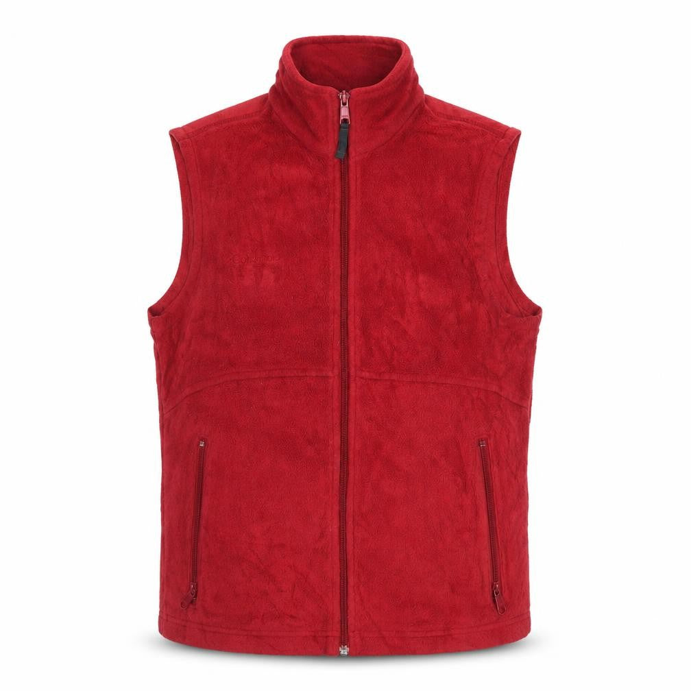 Columbia Unisex Red Fleece Bodywarmer Waistcoat M Full Zip Outdoor