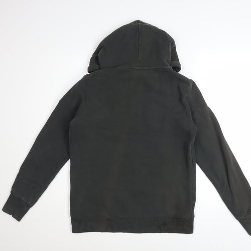 Superdry Women's Black Full Zip Hoodie Size 12 Lined Logo Casual