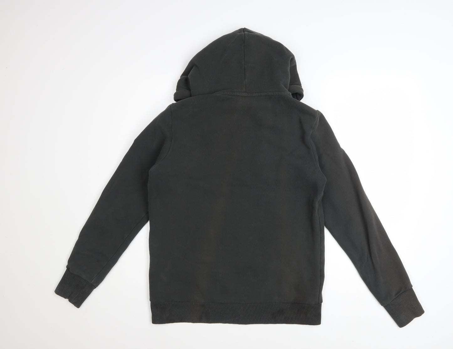 Superdry Women's Black Full Zip Hoodie Size 12 Lined Logo Casual